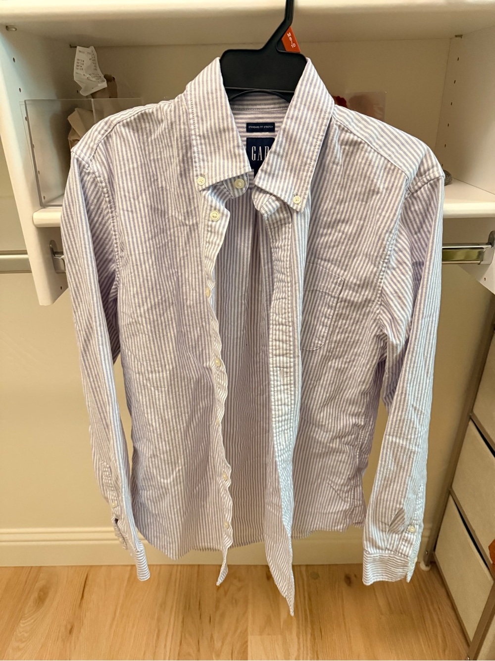 Gap Standard Fit Stretch Striped Cotton Button Down Shirt